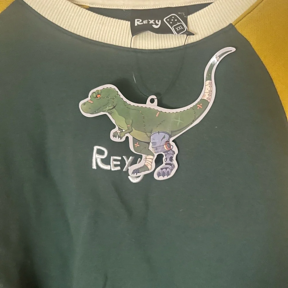 Dinosaur Graphic Sweatshirt in Green and Yellow - Picture 3 of 4